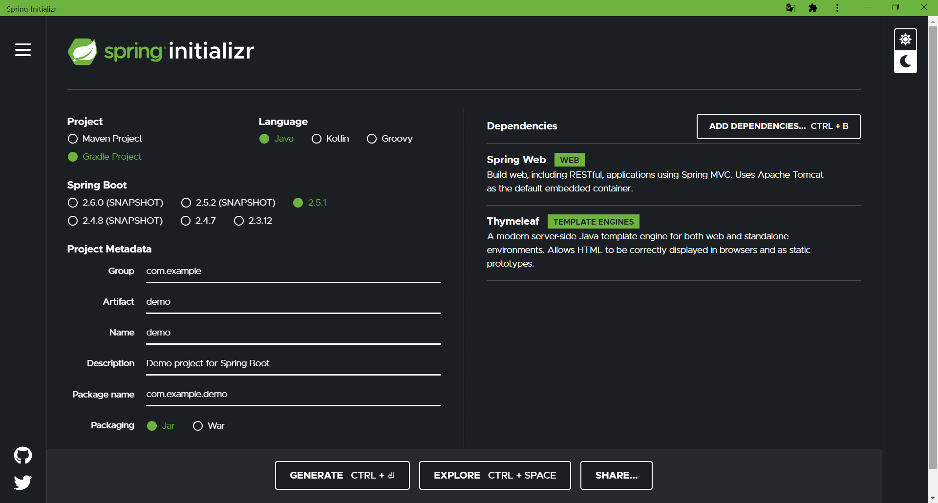 Spring intializr(Gradle), IntelliJ, AWS EC2를 이용한 동적 웹페이지 만들기 - 1단계 Gradle 프로젝트 기본세팅