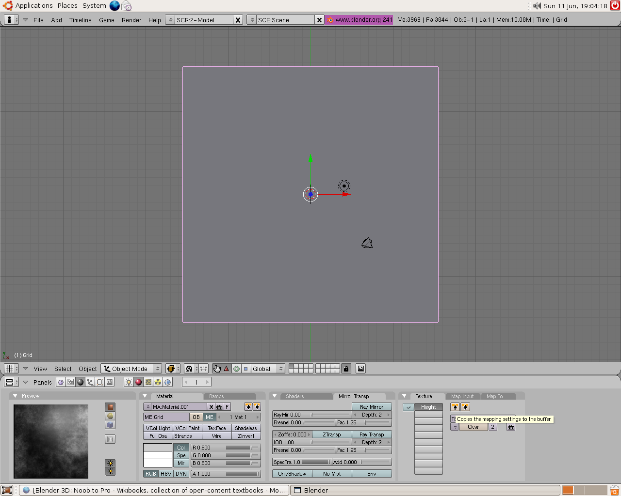 The Blender 3D interface with viewport, outliner and properties panels