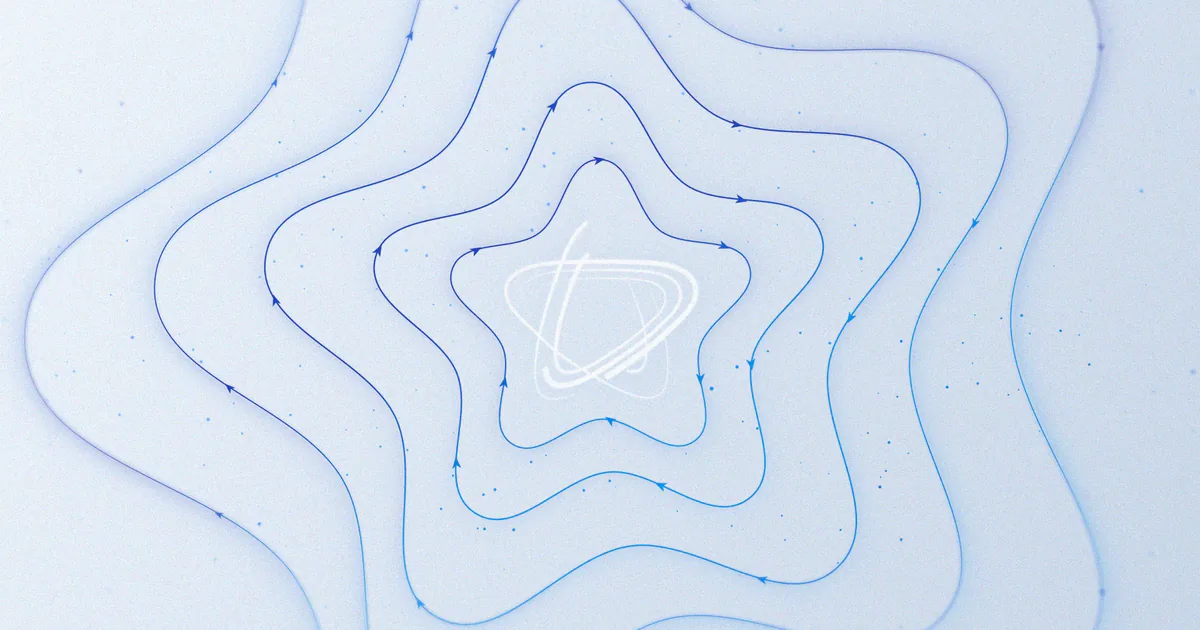 Meta security illustration with concentric blue paths surrounding a Muse symbol