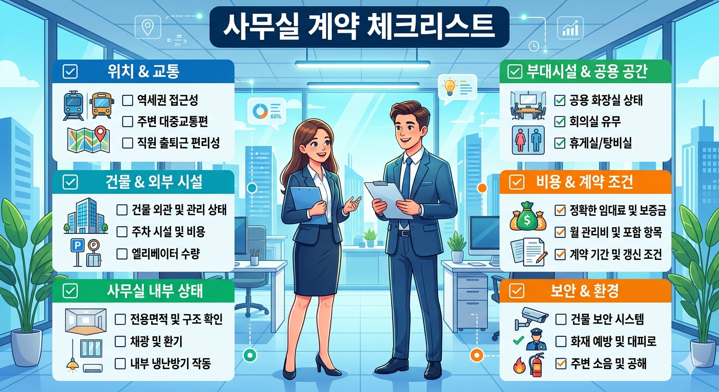 사무실 계약 체크리스트 완벽 정리 — 도장 찍기 전 꼭 확인할 15가지